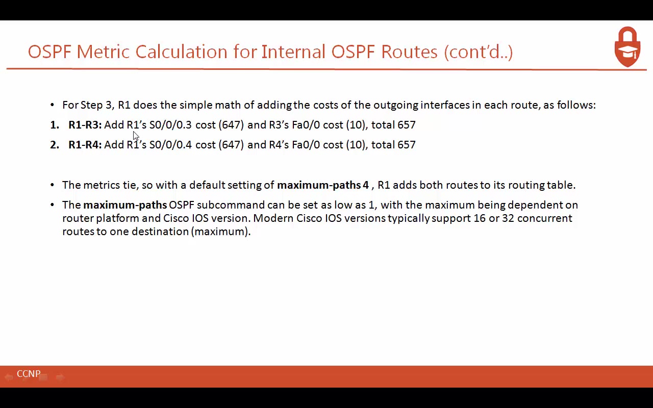 OSPF and Metric Calculations