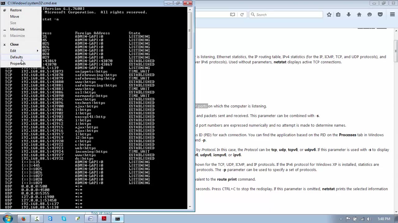 Lab Use Netstat command to check open ports in system