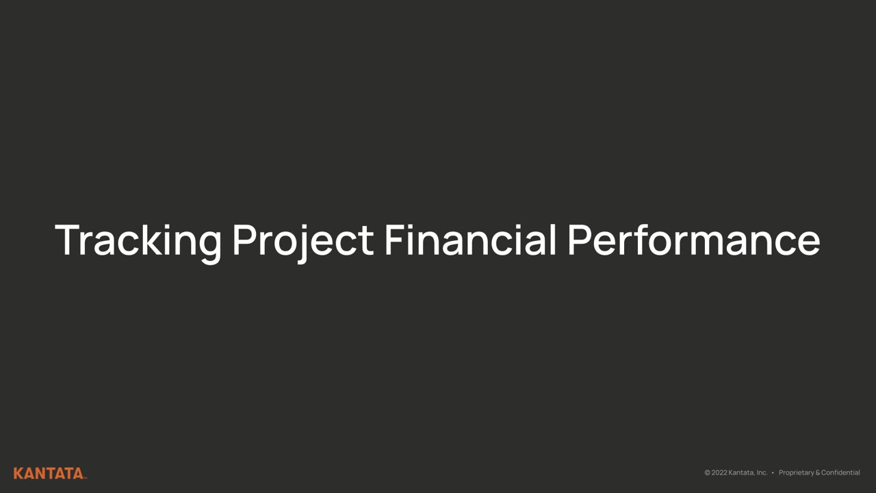 Tracking Project Financial Performance