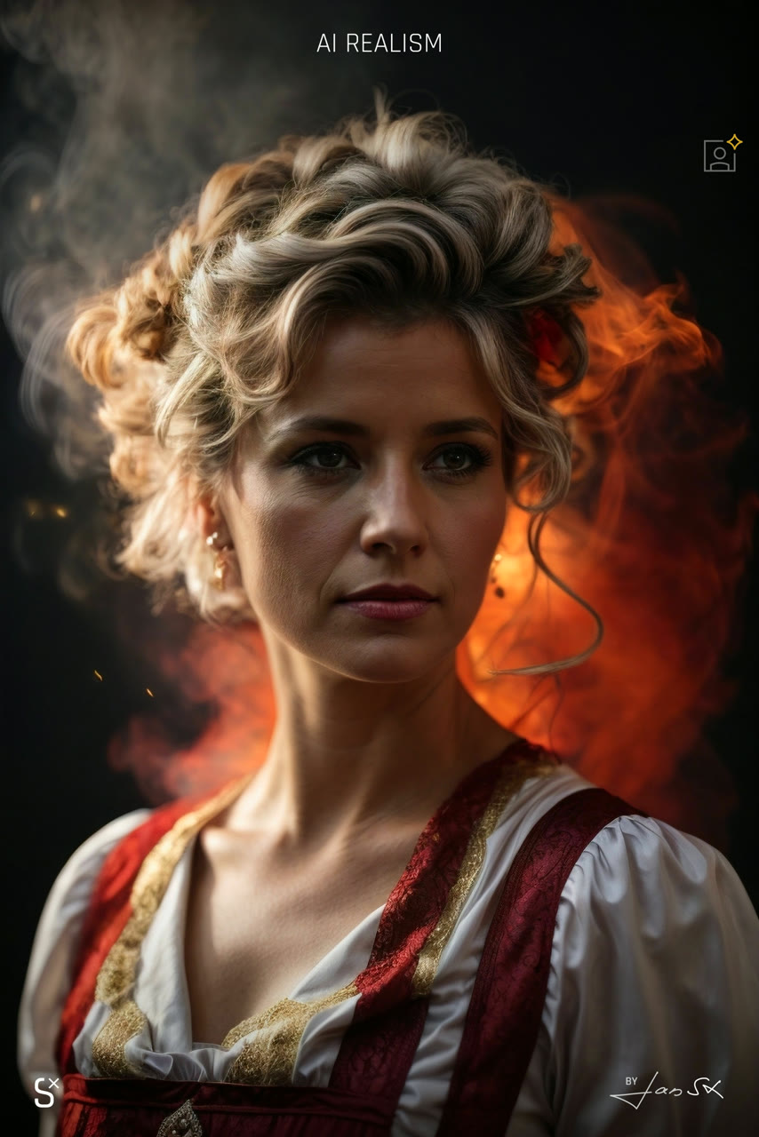  air002 dirndl smoke ai portrait